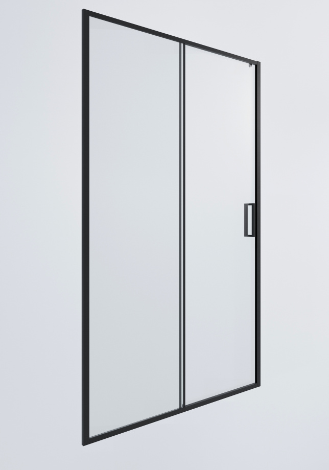 Душевая дверь Timo TD-120/03C-6 в нишу, раздвижная, прозрачное стекло, черный