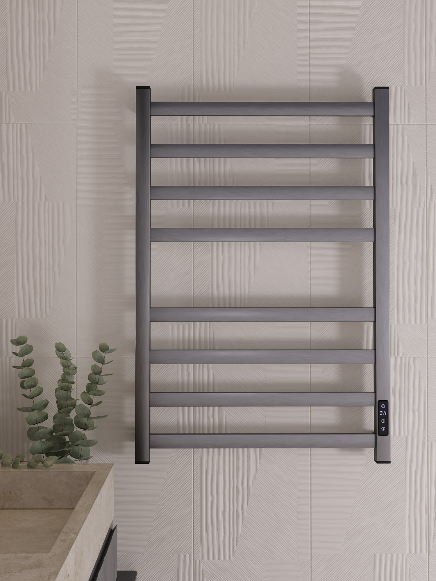 Полотенцесушитель электрический APEXTERMO Терра TR00185GN 800x500, оружейная сталь