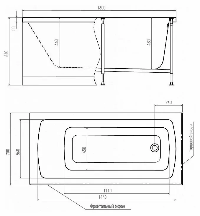 Ванна акриловая Alex Baitler Мичиган 160x70