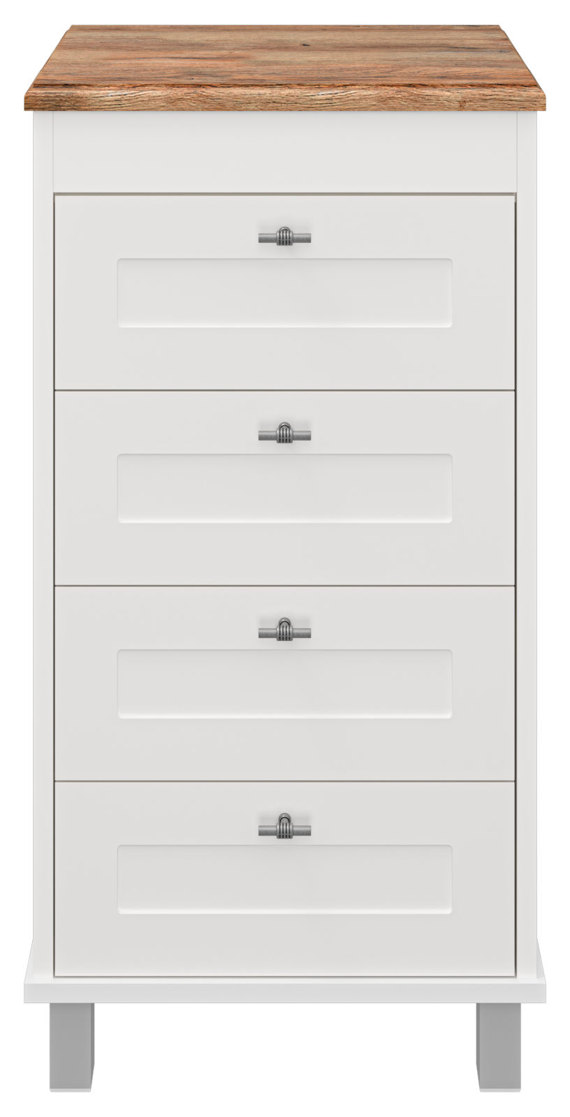 Тумба-комод Misty Марта 50 с зеркалом, белый/каштан