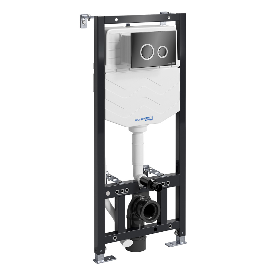 Инсталляция WasserKraft Aller 10TLT.010.ME.PB01 для подвесного унитаза, с кнопкой черный глянец