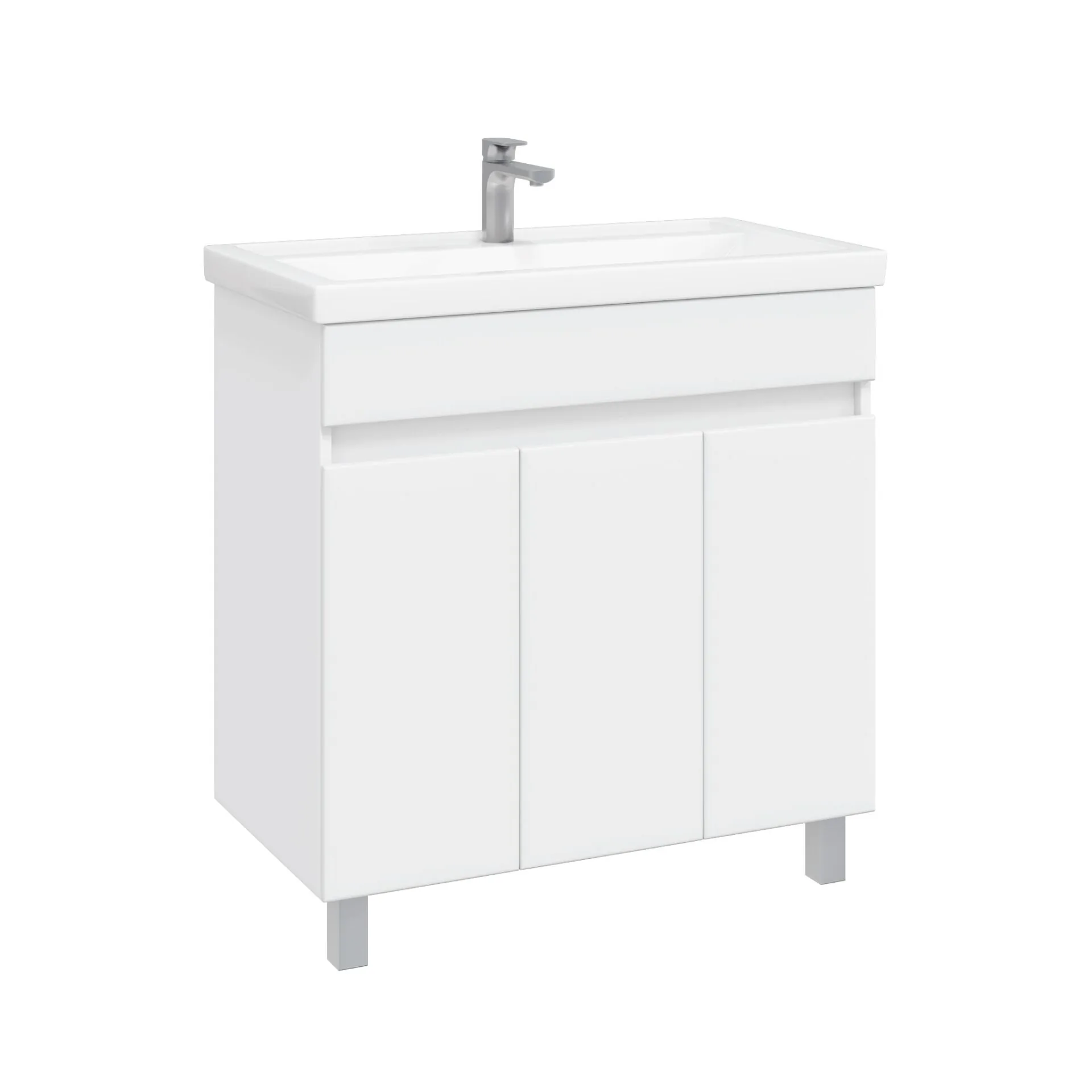 Тумба напольная SanStar Квадро 80 с раковиной Fest 80 белый