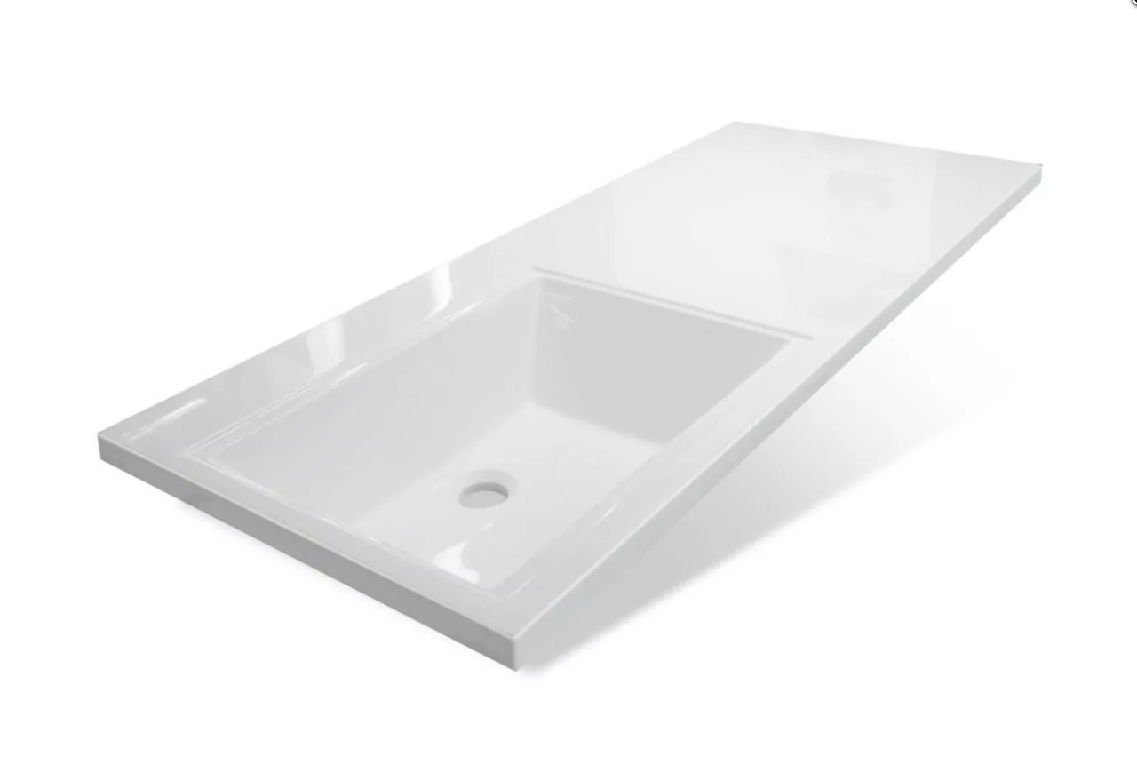 Тумба напольная Corozo Леон 68 с раковиной Мадлен 130 L под стиральную машину, белая от магазина Vanna-Vanna.ru!