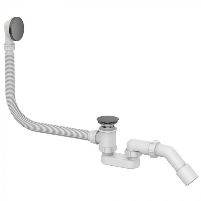 Слив-перелив для ванны автомат Delice DLR000021 оружейная сталь