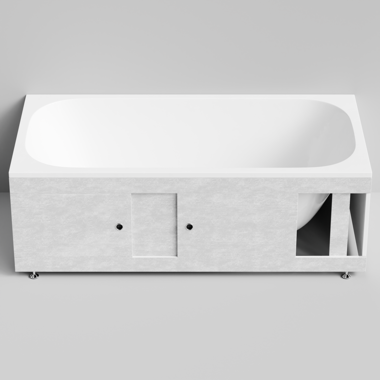 Экран под ванну Vod-ok Купе 170 раздвижной Белый камен