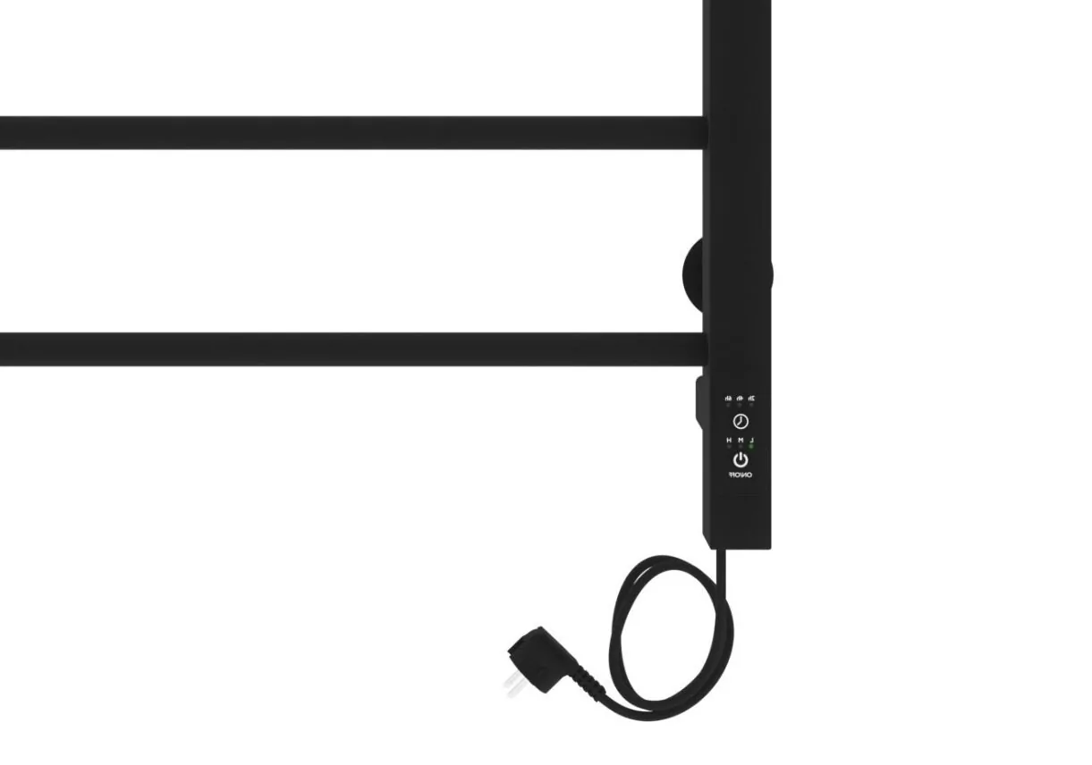 Полотенцесушитель электрический Laris Феличия ЧК П8 400х800 с терморегулятором, правый, черный матовый