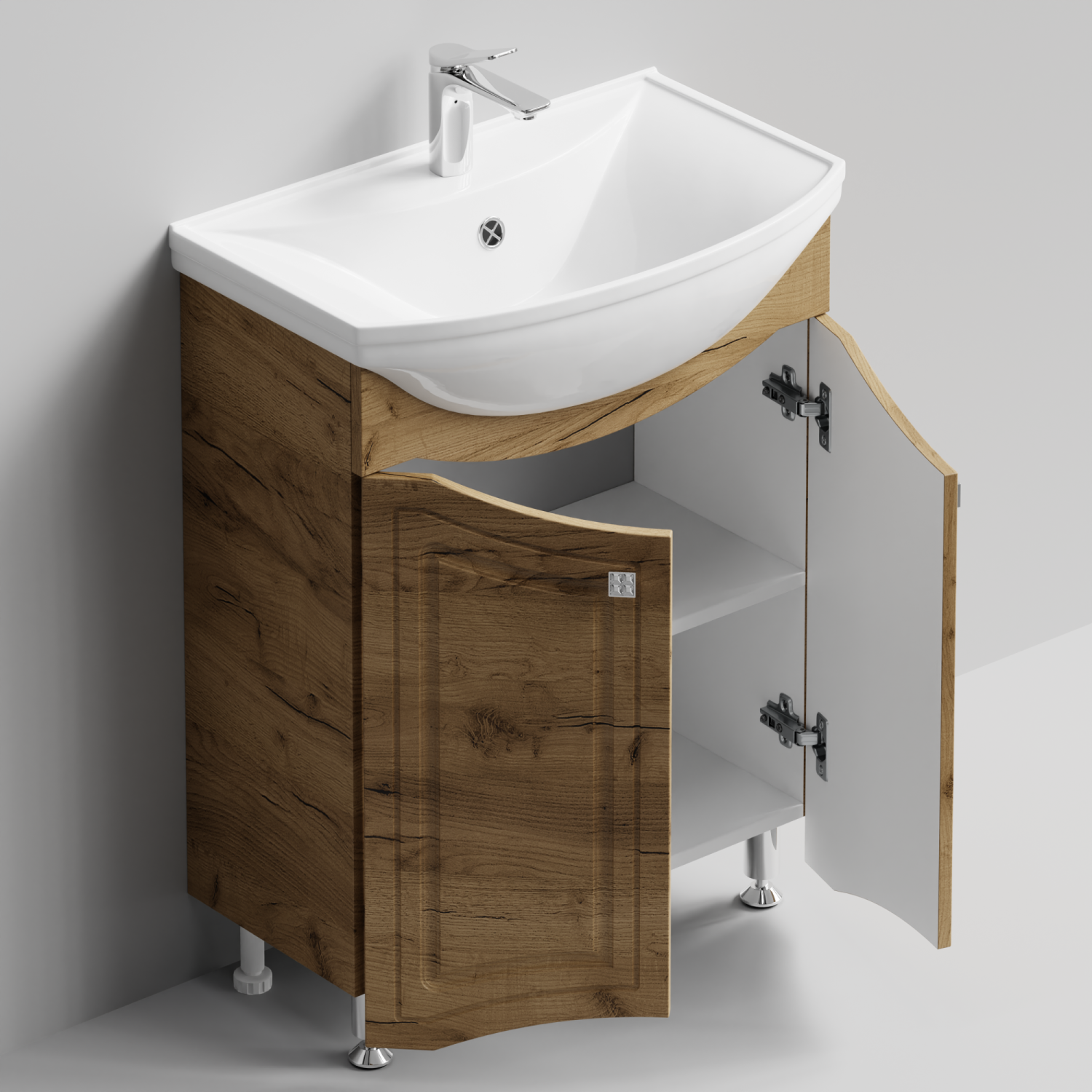 Тумба с раковиной Адам 65 напольная, Дуб Тортуга