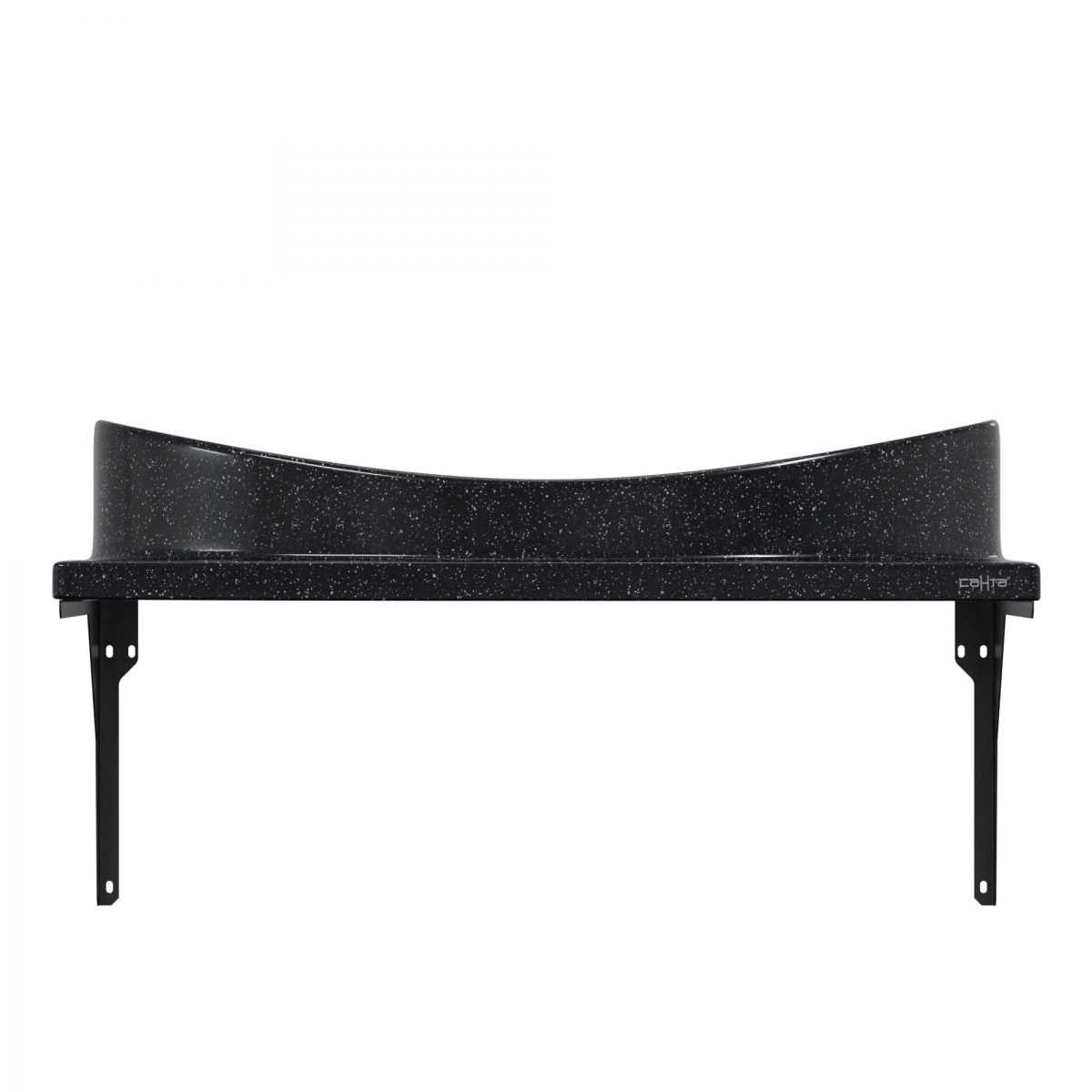 Тумба подвесная Санта Альтаир 70 с раковиной Вега 70, 2 ящика, графит матовый