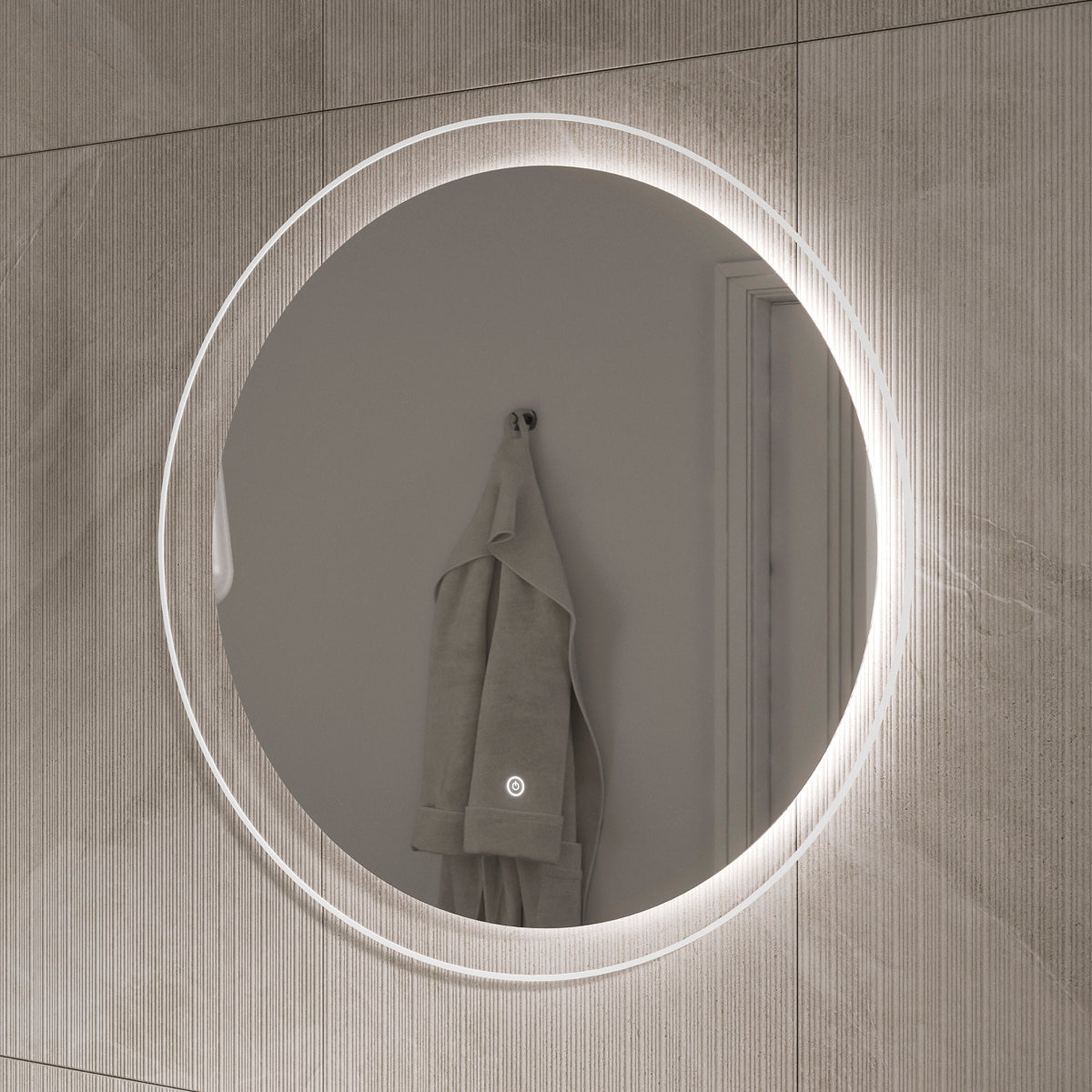 Зеркало EQUIL Elegante D80 с подсветкой, амарок