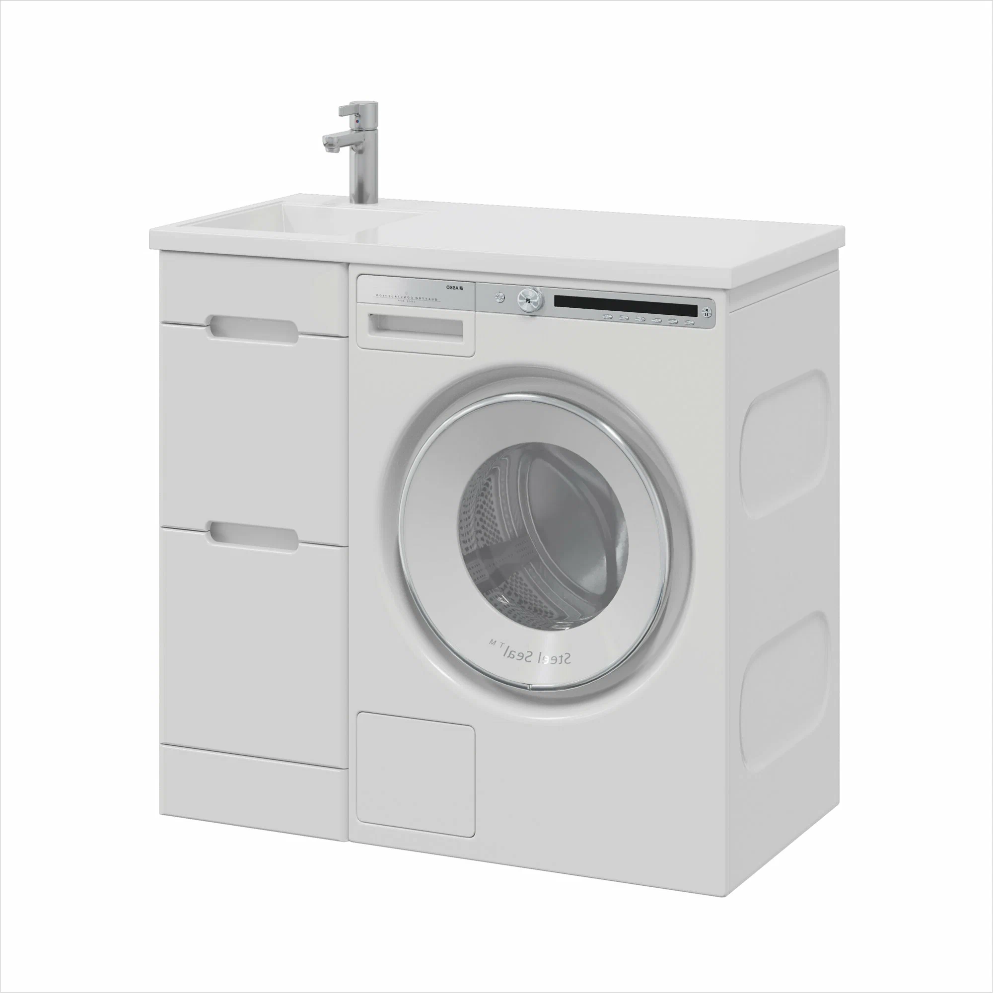 Тумба напольная SanStar Толедо 40 с раковиной Даллас 100 левый белая