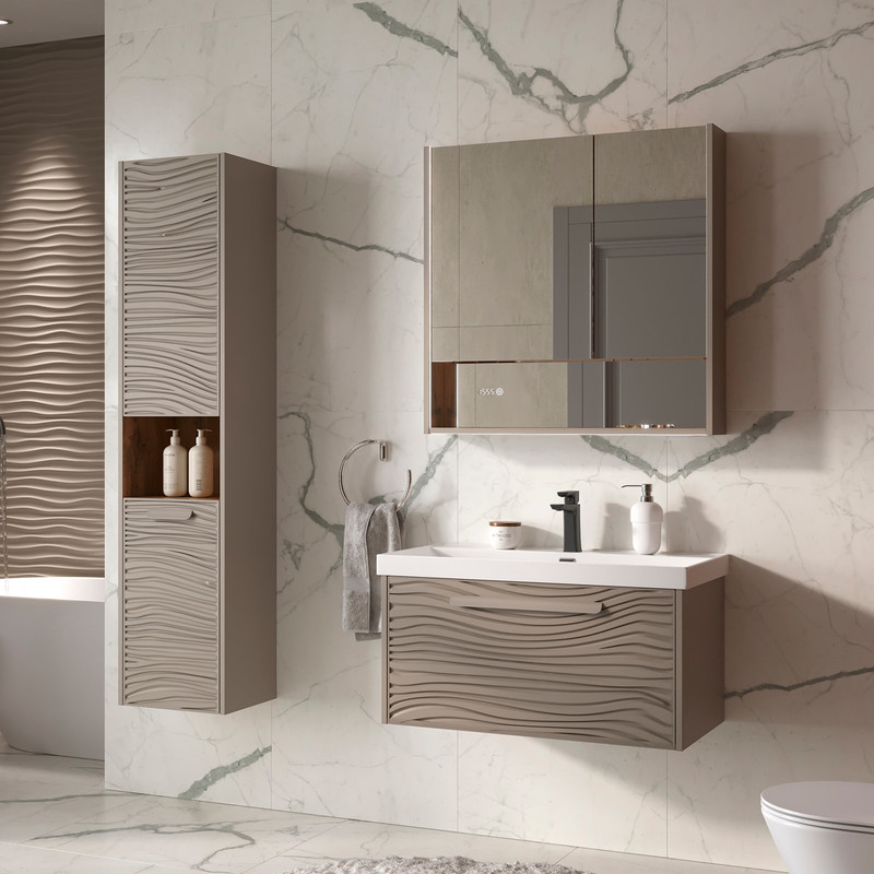 Пенал подвесной EQUIL Gleam 36 подвесной, с корзиной, универсальный R/L, амарок/дуб вотан