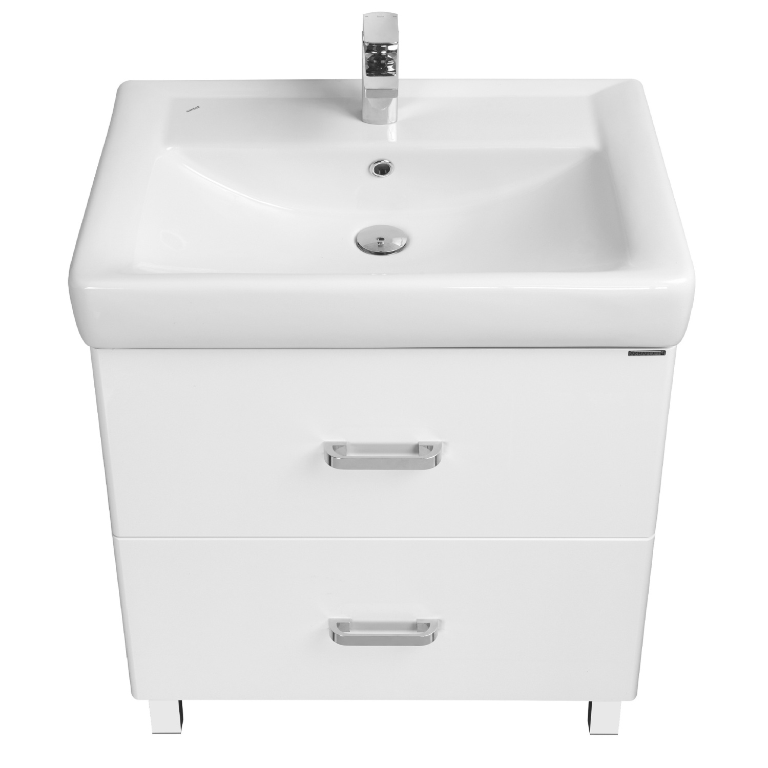Тумба напольная Aquaton Америна 80 Н с раковиной Тигода 80, два ящика, белый