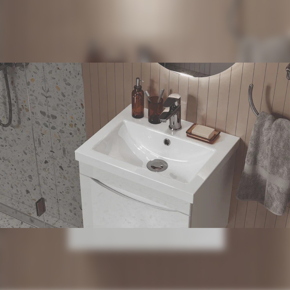 Тумба с раковиной подвесная Velvex Vizo tp.VIZ.COM.50.1Y, 50 см