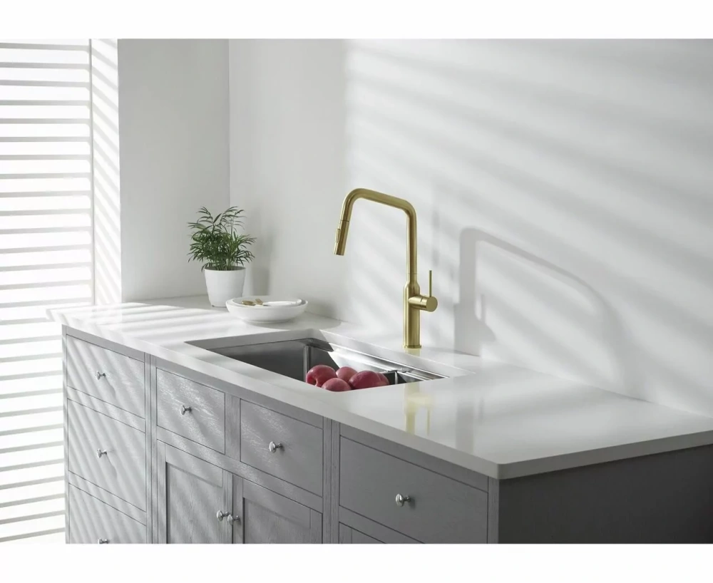 Смеситель для кухни Timo Saona 2386/17FL матовое золото от магазина Vanna-Vanna.ru!