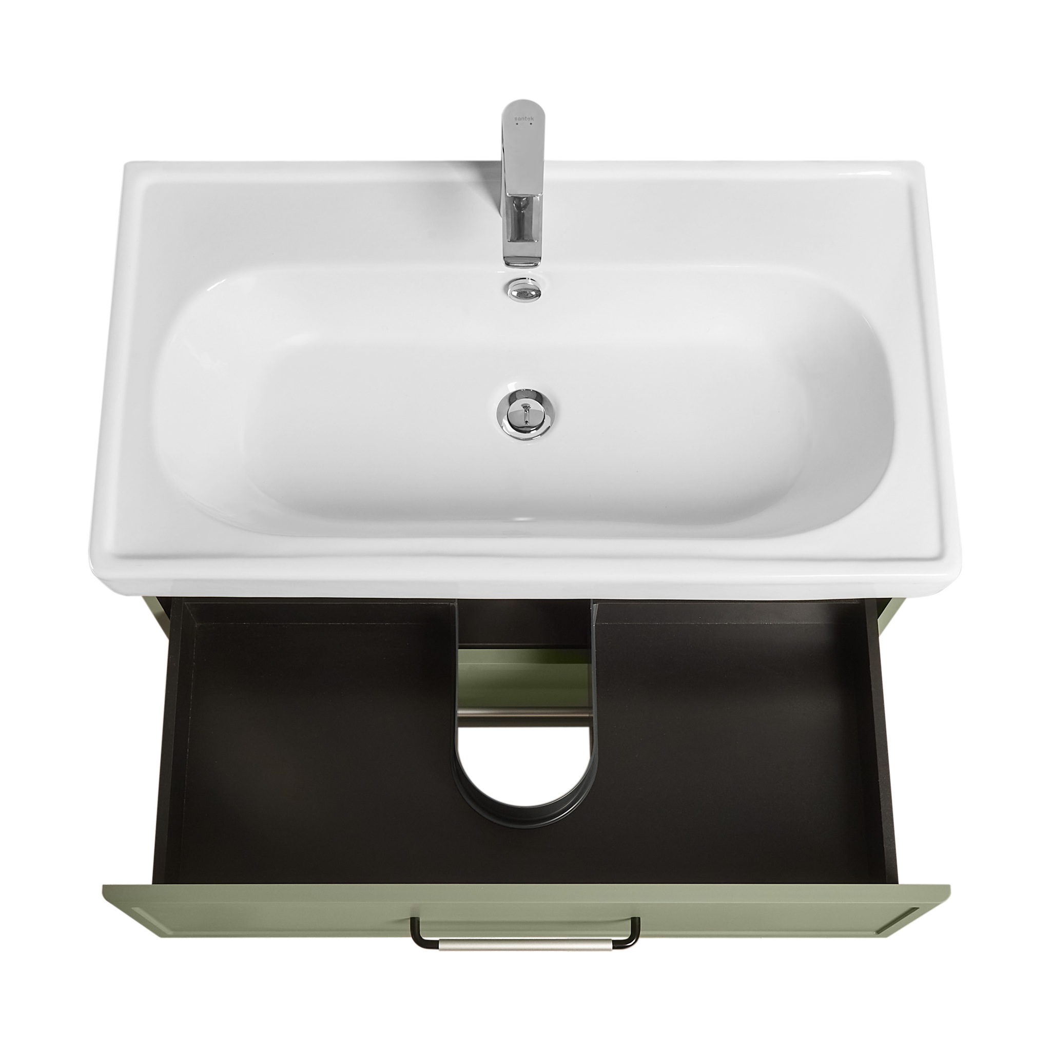 Тумба Aquaton Нео-Классика с раковиной Нео-Классика 85 подвесная, зеленый