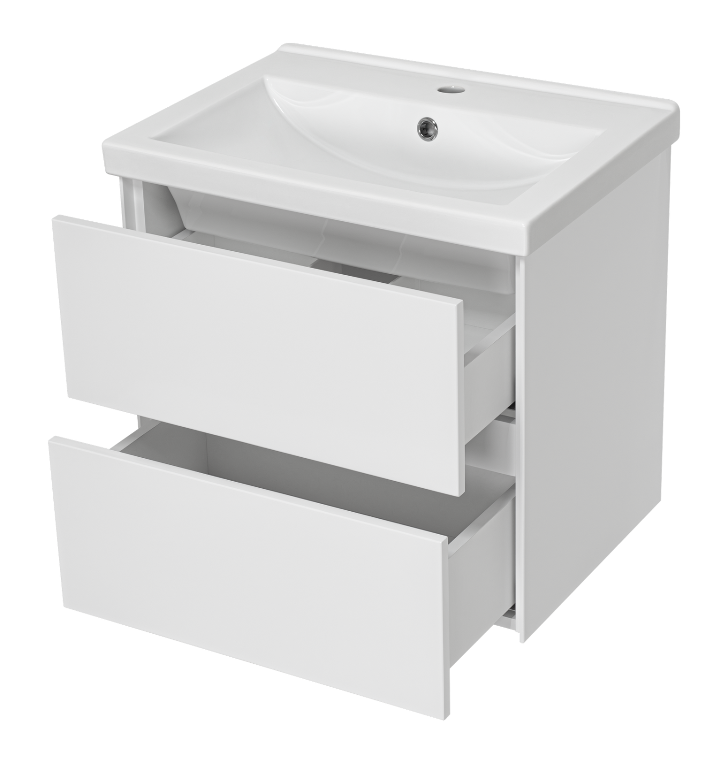 Тумба с раковиной Misty Твист 60 подвесная (белая)