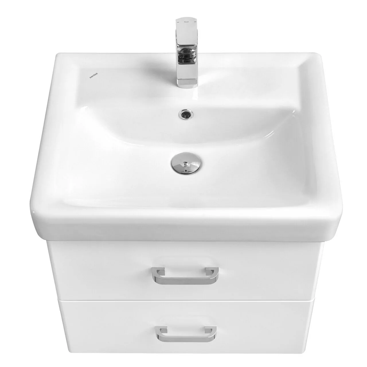 Тумба подвесная Aquaton Америна 70 с раковиной Тигода 70, два ящика, белый