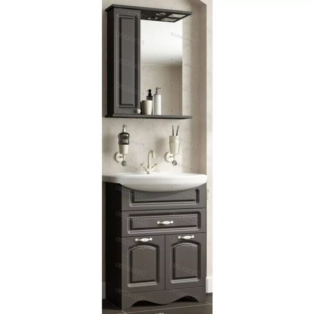 Зеркало с шкафчиком Francesca Империя 55 L свет, венге