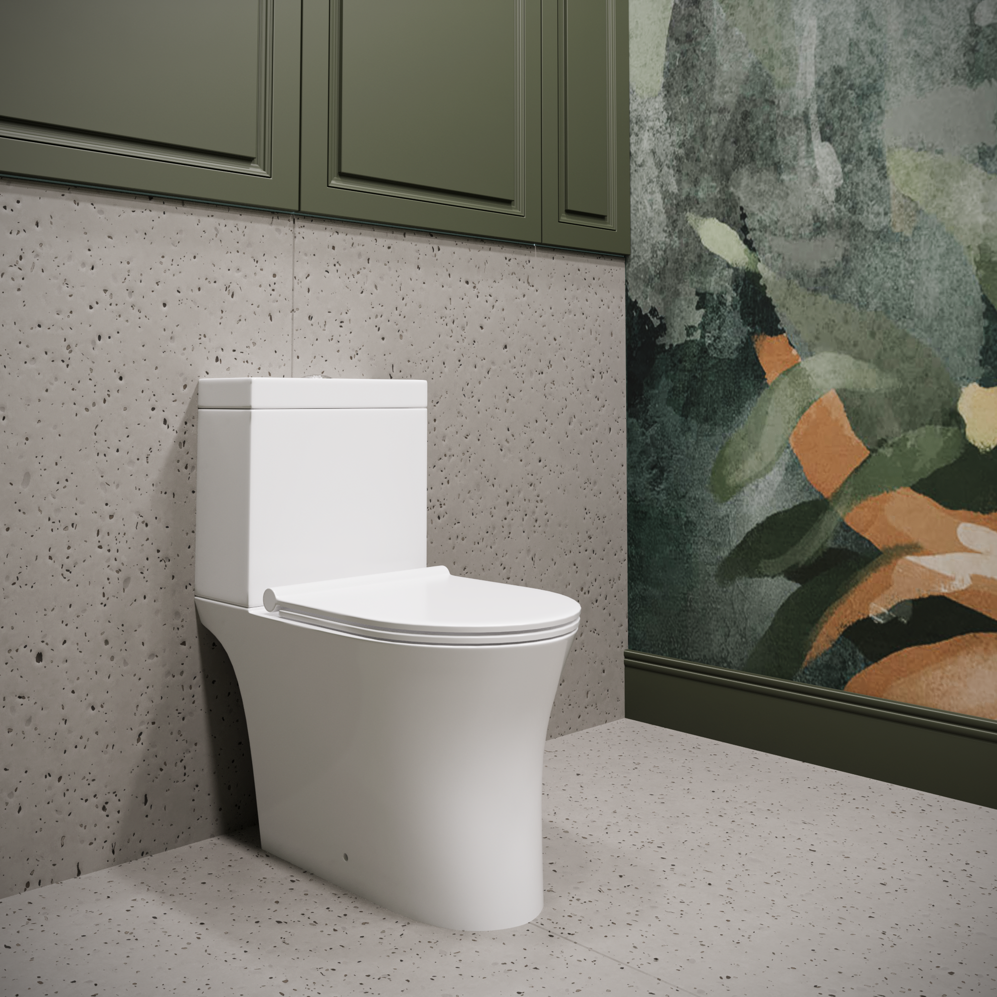 Унитаз напольный rimless Stella Polar Ронда KN2224000, белый, 2 части