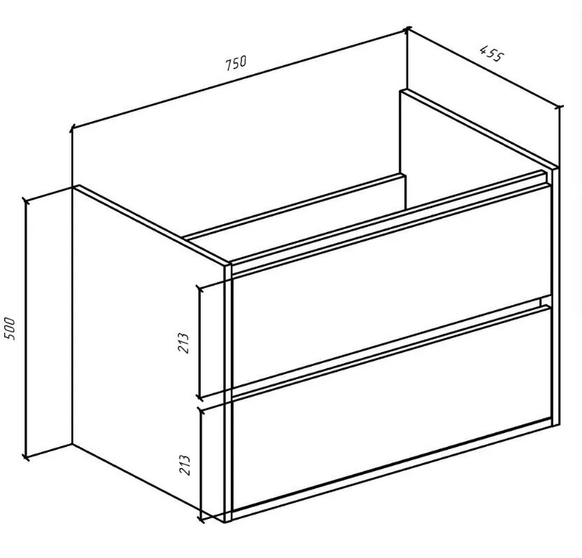 Тумба c раковиной Bellezza Лоренцо 80 подвесная 2 ящ. белая