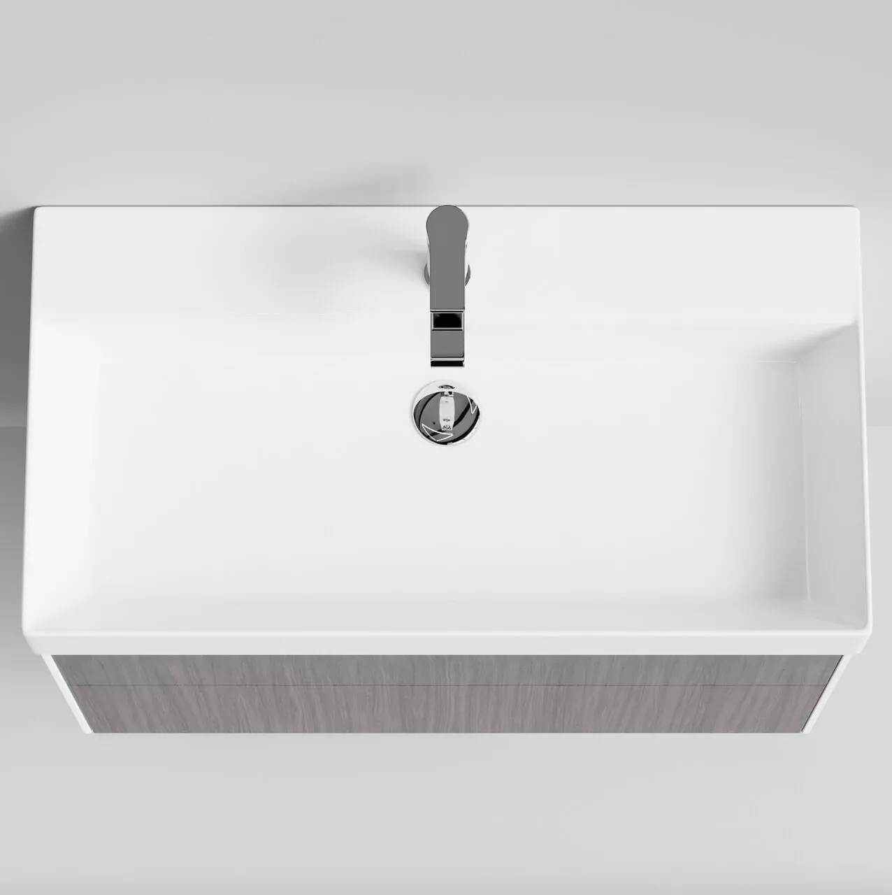 Тумба подвесная Vod-ok Эвкалипт 85 с раковиной Stance 85, эвкалипт серый