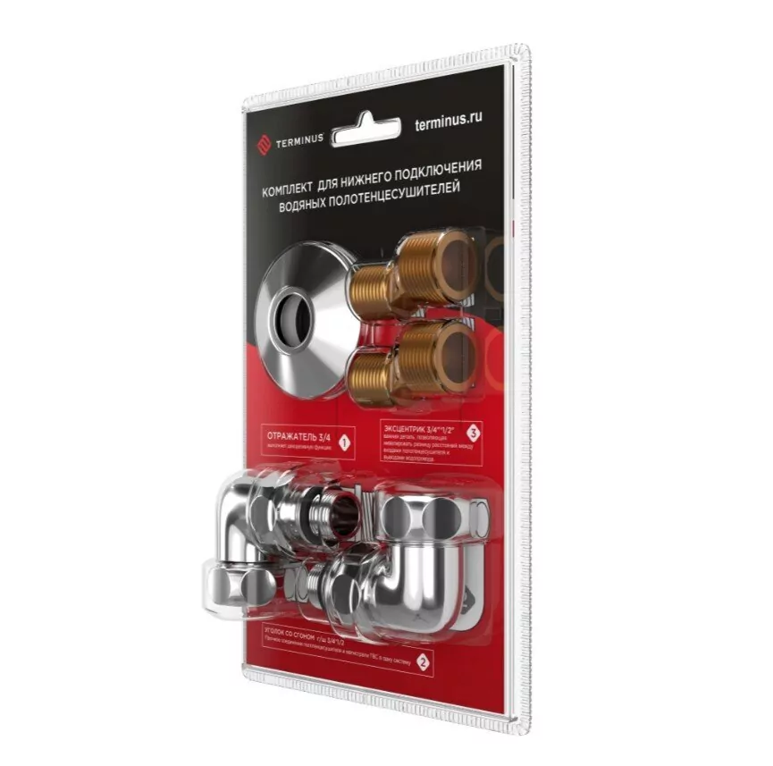 Уголок со сгоном Terminus комплект угловой гайка/штуцер 3/4х1/2