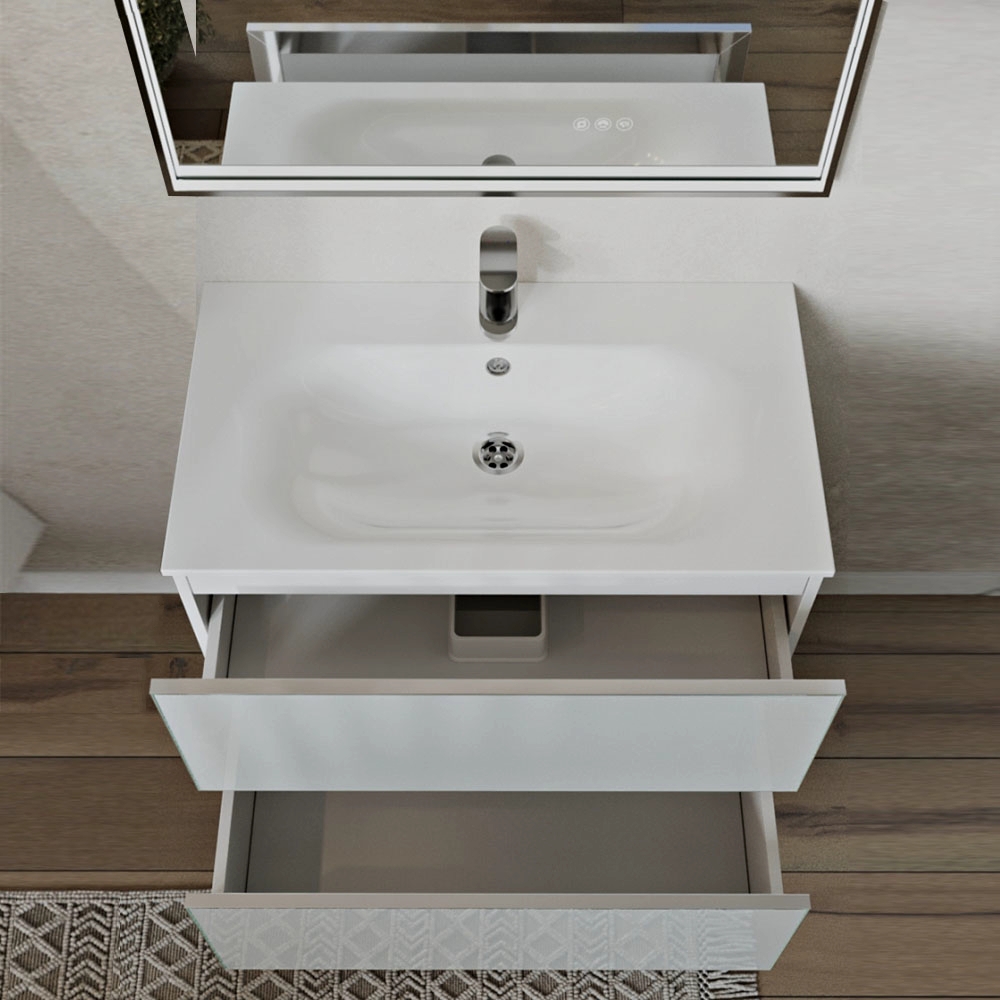 Тумба с раковиной подвесная (80 см) Terminus Vega VEG10802900301OSL, белый