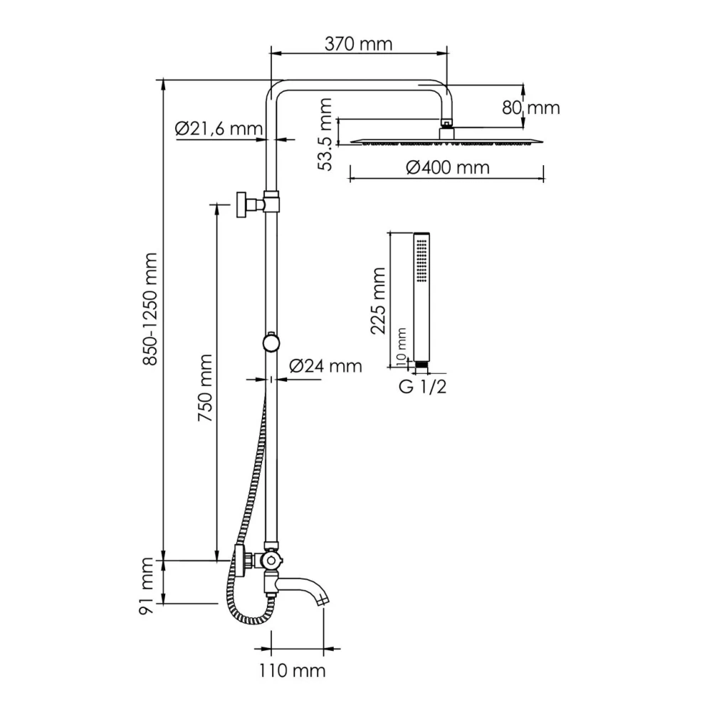 Душевая стойка WasserKraft A188.117.137.010.CH Thermo хром от магазина Vanna-Vanna.ru!