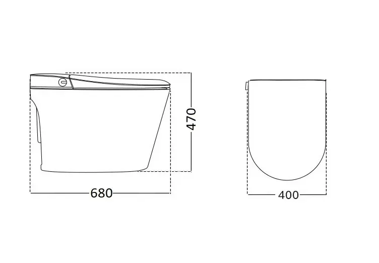 Унитаз Ceruttispa CHIARA Smart CT11167 с дистанционным управлением (680x400x470), напольный, белый