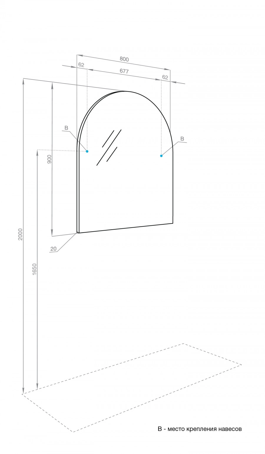 Зеркало Aquaton Санта-Барбара 80 графит
