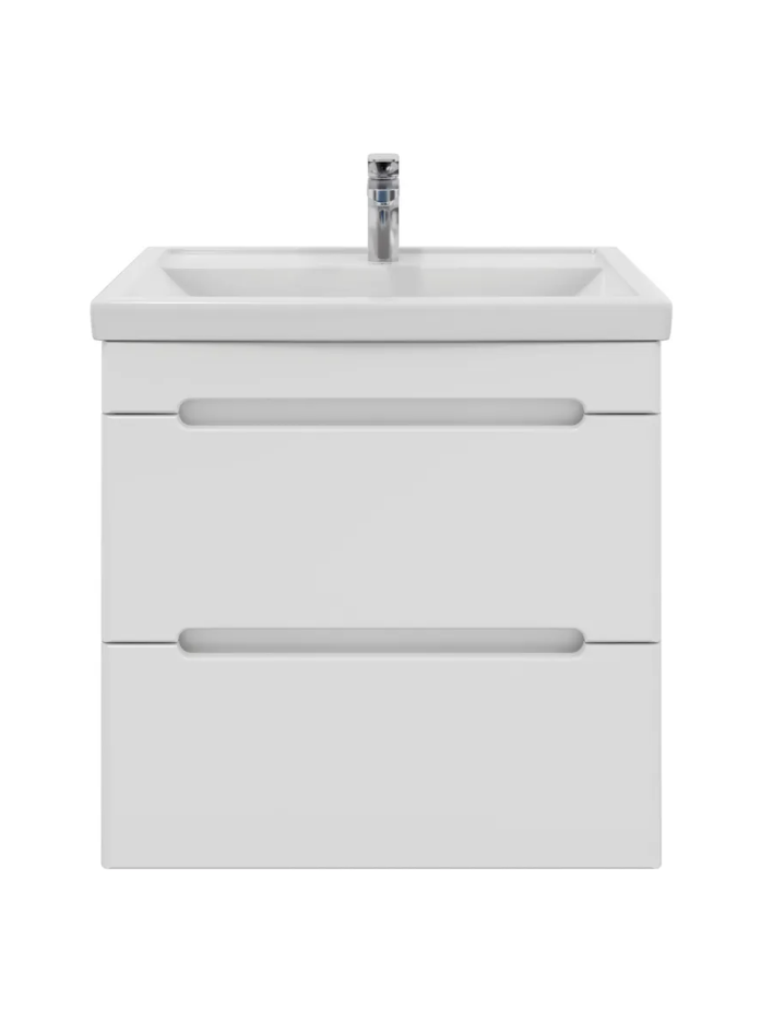 Тумба подвесная SanStar Адель 80 с раковиной Фест 80, белая