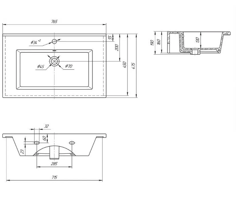 Тумба с раковиной Sanflor Ванесса 75 напольная, индиго от магазина Vanna-Vanna.ru!