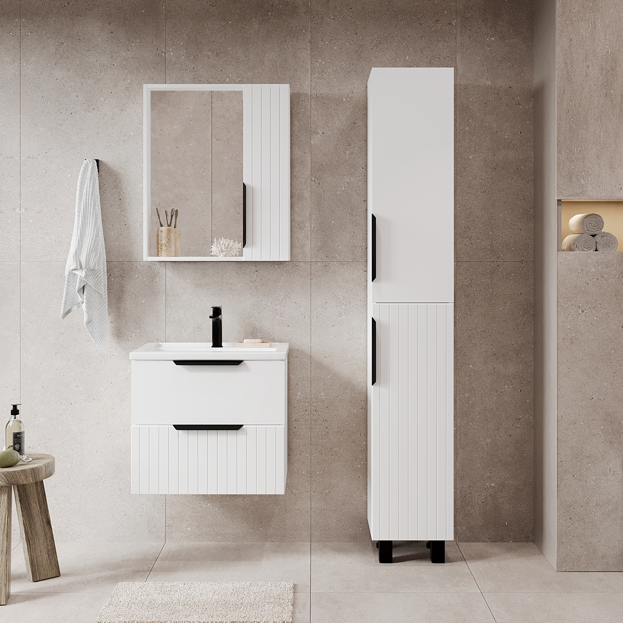 Зеркало-шкаф Viant Сицилия 80 R белый