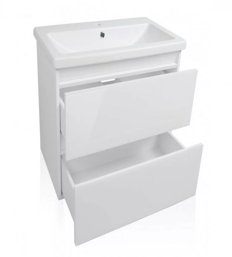 Тумба подвесная Style Line Даймонд 70 с раковиной Como 70, белая