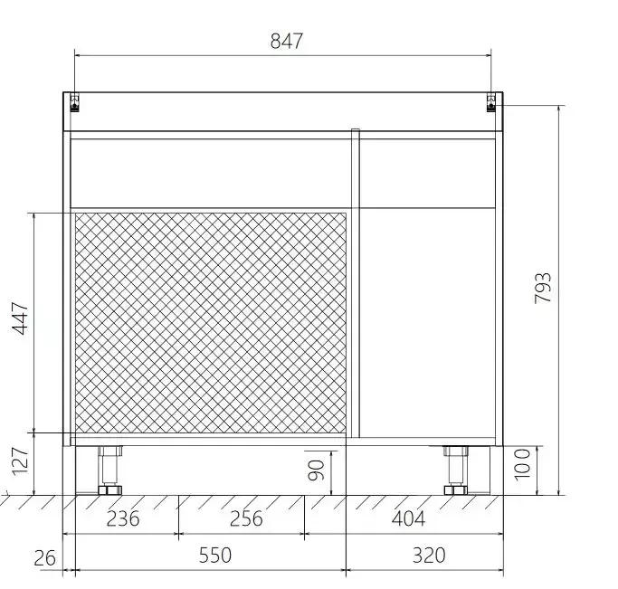 Тумба напольная 1Marka Соната 90Н с раковиной Нота New Polytitan 90, 2 ящика, 1 дверь, с корзиной, белый
