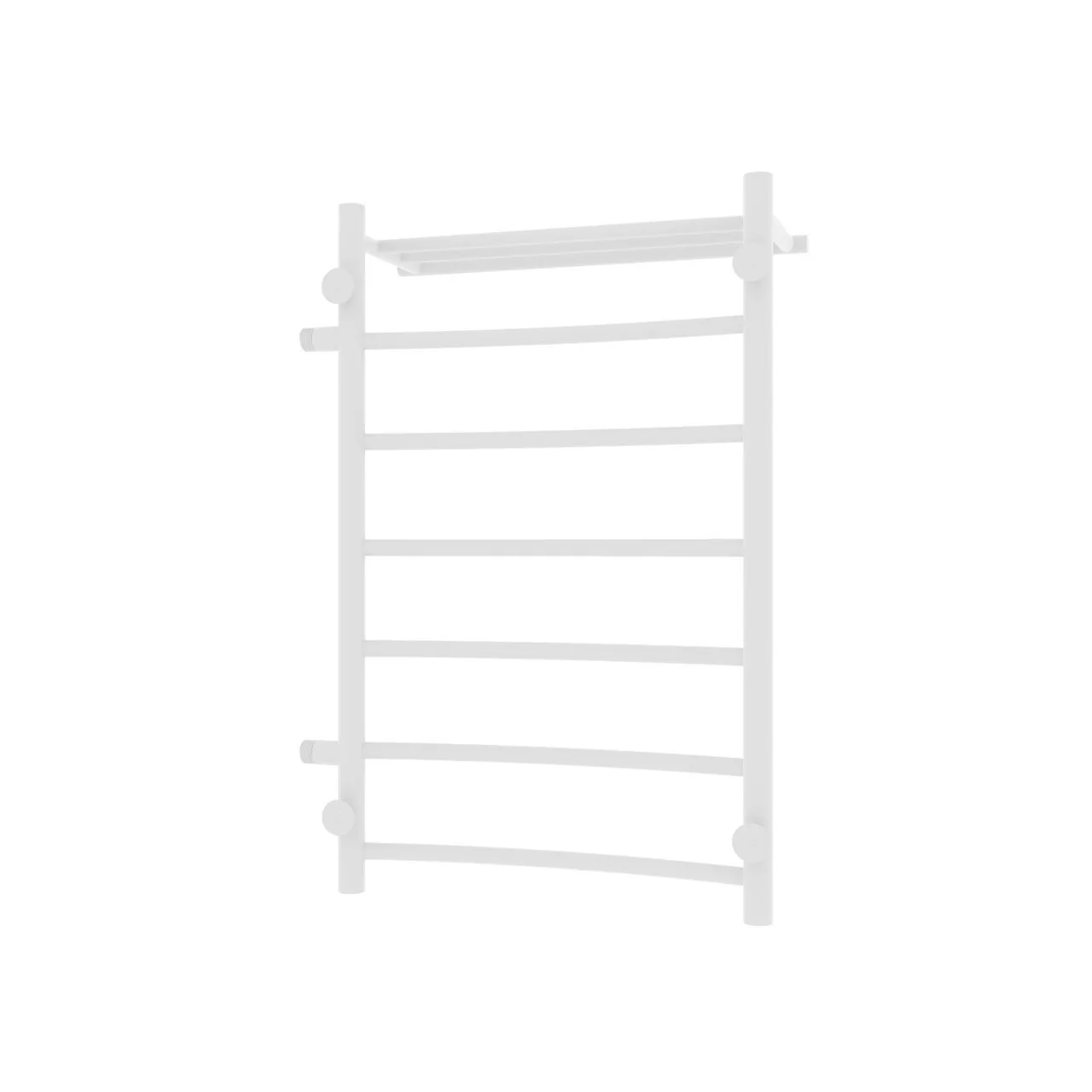 Полотенцесушитель водяной Laris Классик П7 500х800 R МЦ 500-1, боковой, с полкой, белый матовый