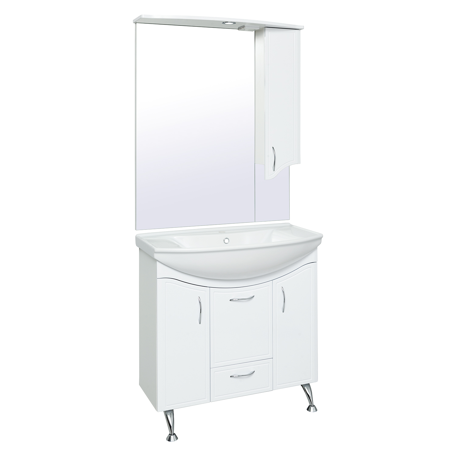 Зеркало с шкафчиком Runo Севилья 85 R, белый