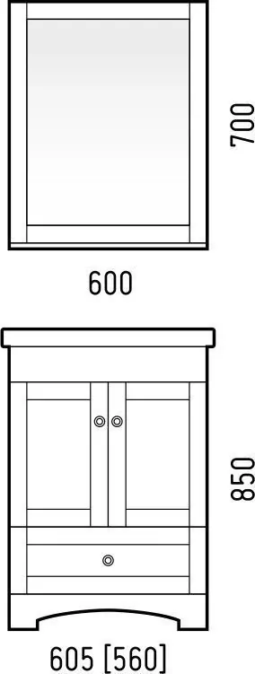 Мебель для ванной Corozo Техас 60 комплект, напольный, белый