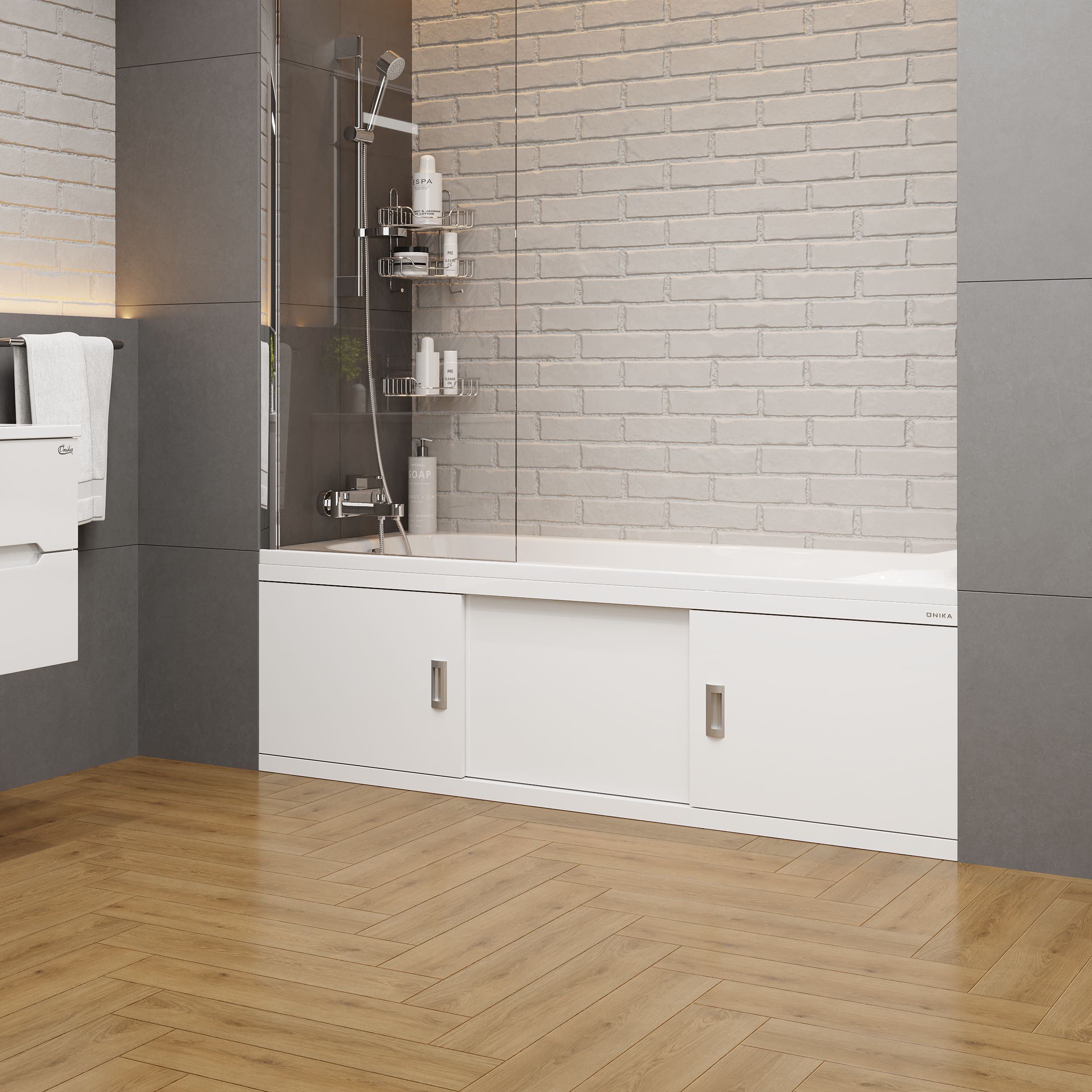 Экран под ванну Onika Монако эконом 150 раздвижной купе белый