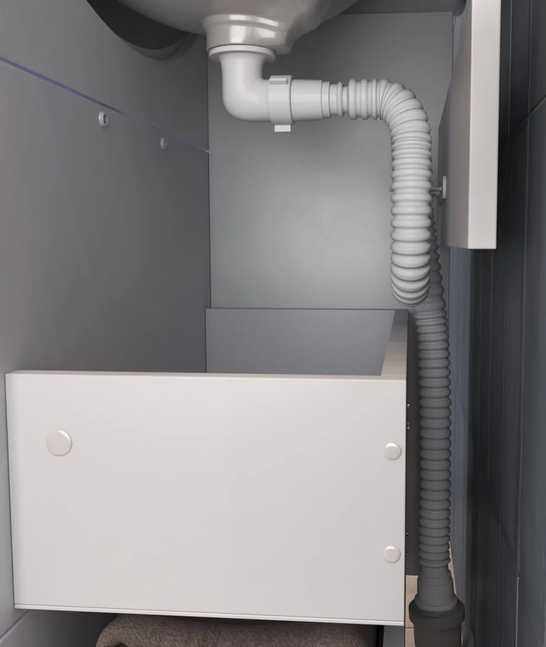 Тумба напольная Vigo Callao 60 с раковиной Балтика 60, 2 ящика, белый