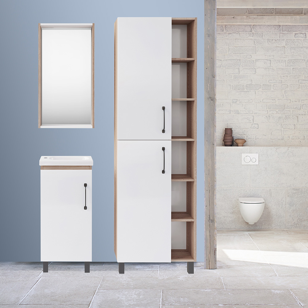 Мебель для ванной Асб-мебель Адель 40 комплект, напольный, белый/дуб сонома