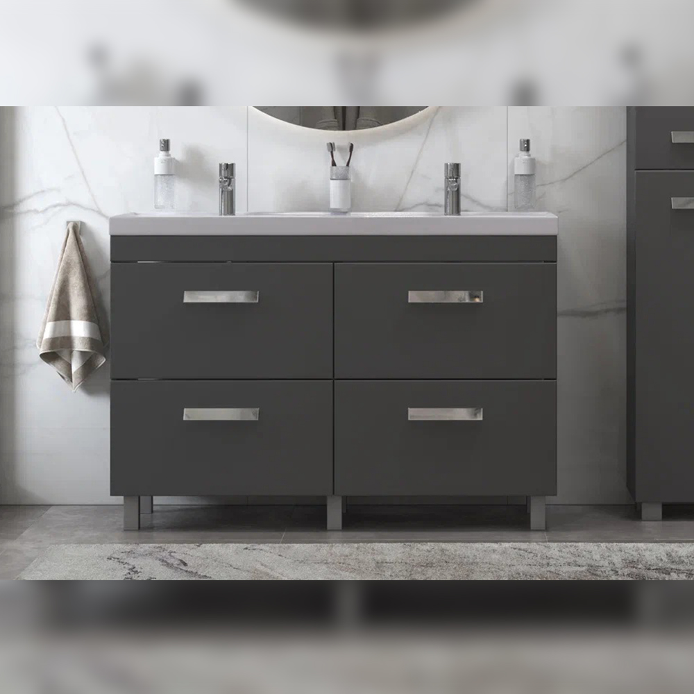 Тумба с раковиной напольная Velvex Orlando tn.ORL.CLA.120.4Y графит, 120 см