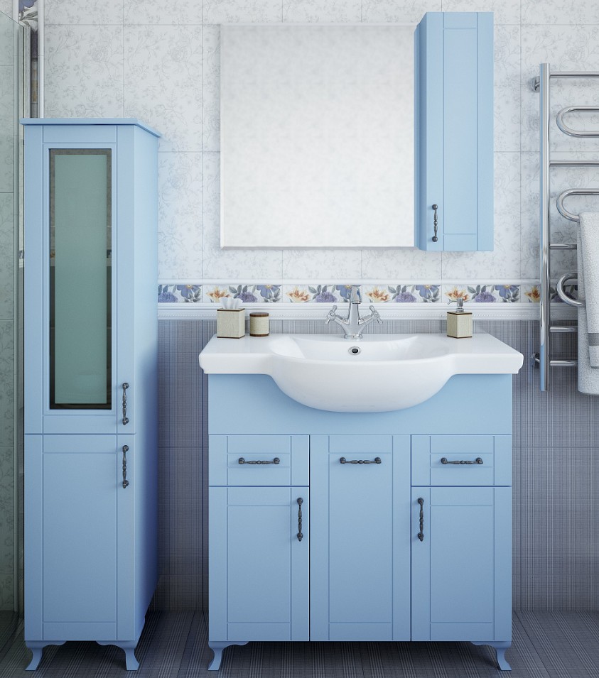 Зеркало с шкафчиком Sanflor Глория 85 R серый