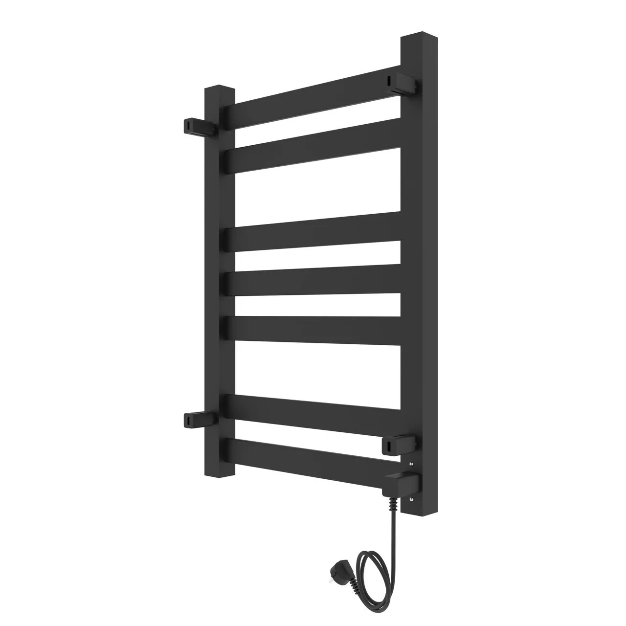 Полотенцесушитель электрический Laris Гефест ЧКЧ П7 500х800 левый, черный матовый