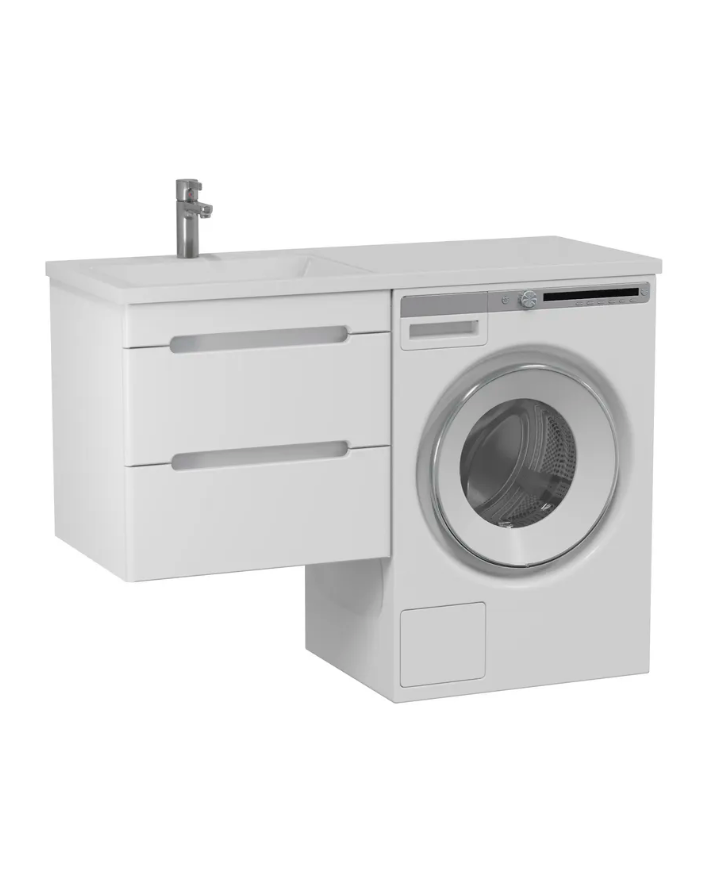 Тумба подвесная SanStar Толедо 50 с раковиной Даллас 110 левый белая