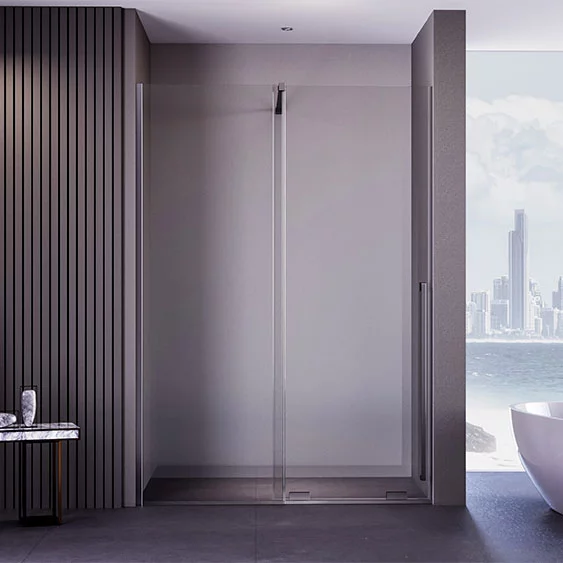 Душевая дверь Veconi Premium Trento PTDW-50GR, 1100x2000, брашированный графит, стекло прозрачное