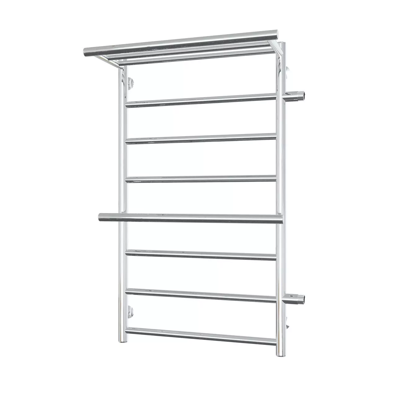 Полотенцесушитель водяной Laris Лавина П9 500х800 R МЦ 500-1, боковой, с полкой, хром