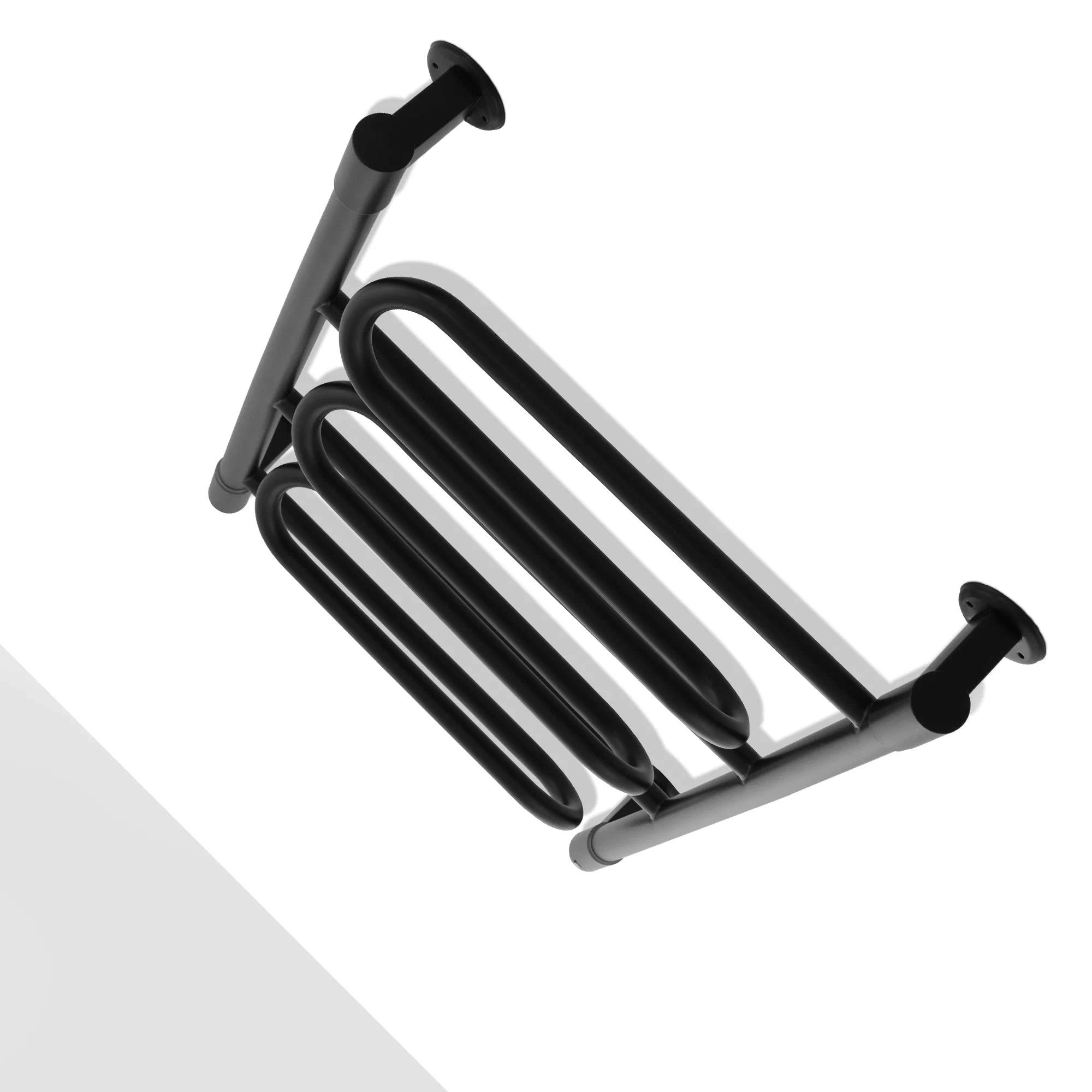 Полотенцесушитель электрический Energy Bravo2 850x500 черный матовый, тип "лесенка",  скрытое/наружное подключение