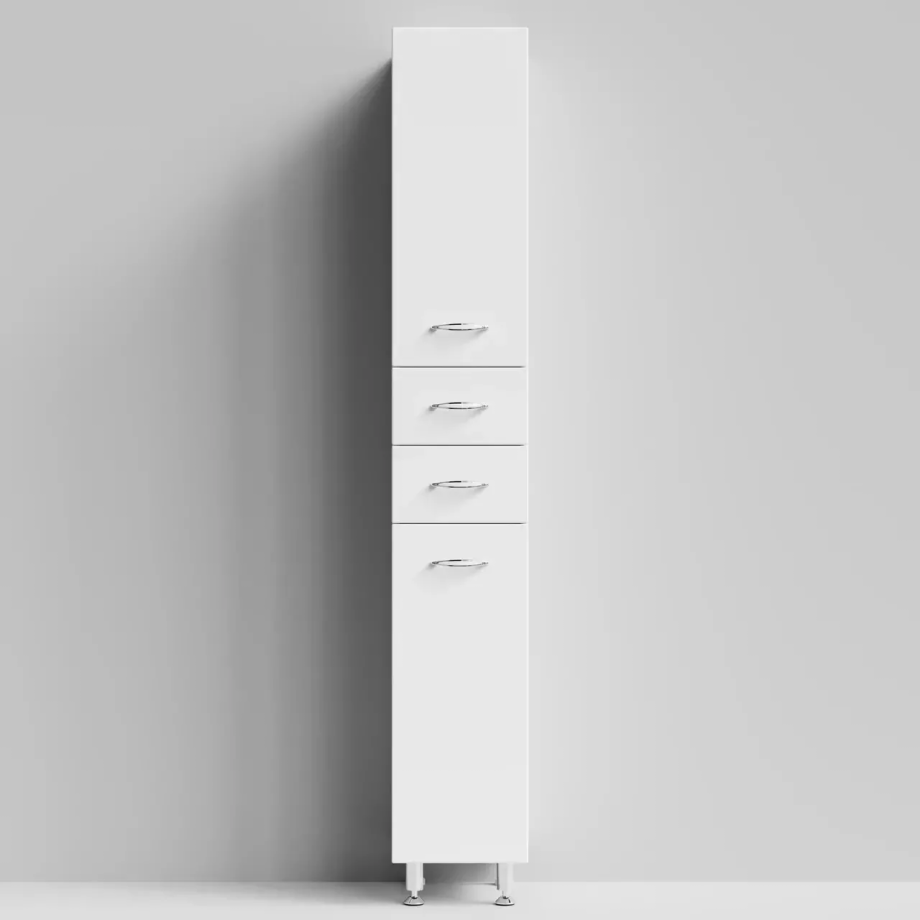 Пенал Vod-ok Колумбия 30 R напольный, с корзиной для белья, белый