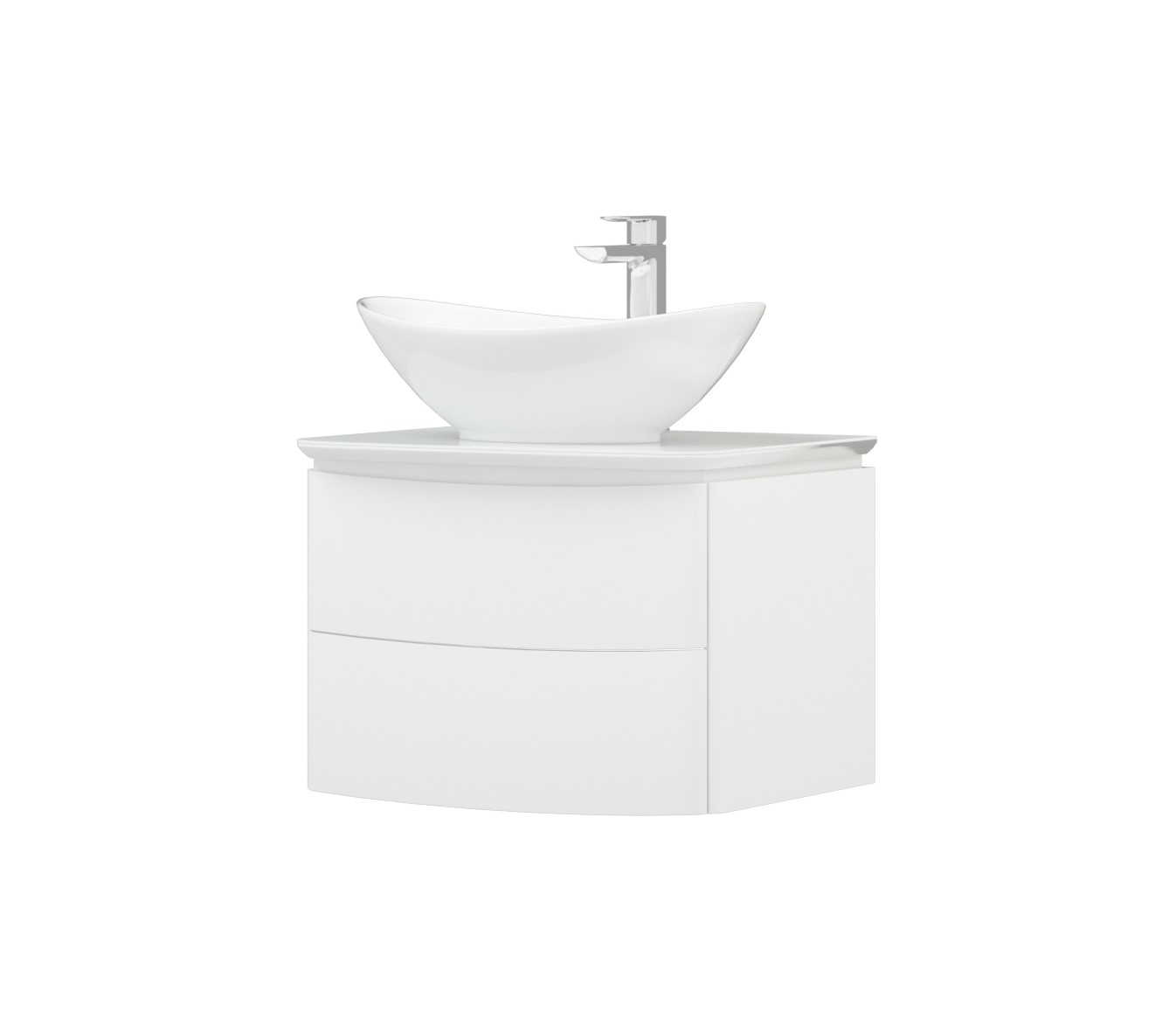 Тумба подвесная Corozo Вико 60 Z2 с раковиной Гамма 56 белый